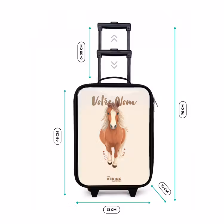 Valise enfant - Noir - Cheval brun au galop — 7