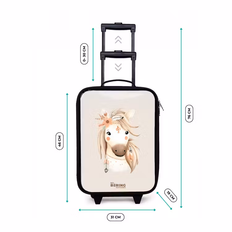 Valise enfant - Noir - Cheval de bohème aux couleurs pastel — 7