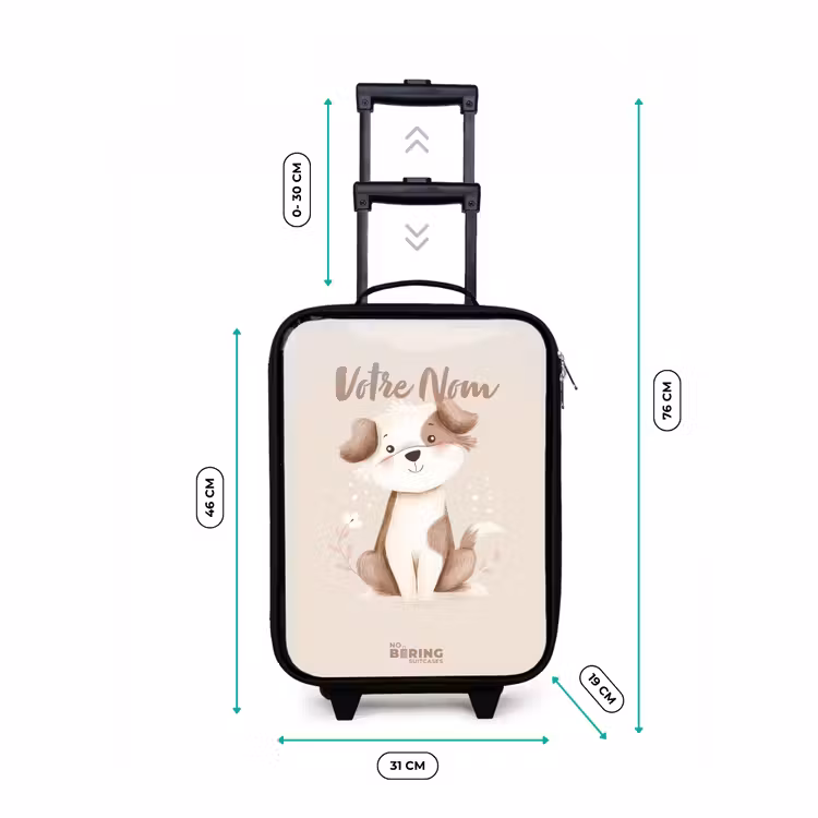 Valise enfant - Noir - Chien en marron et beige — 7