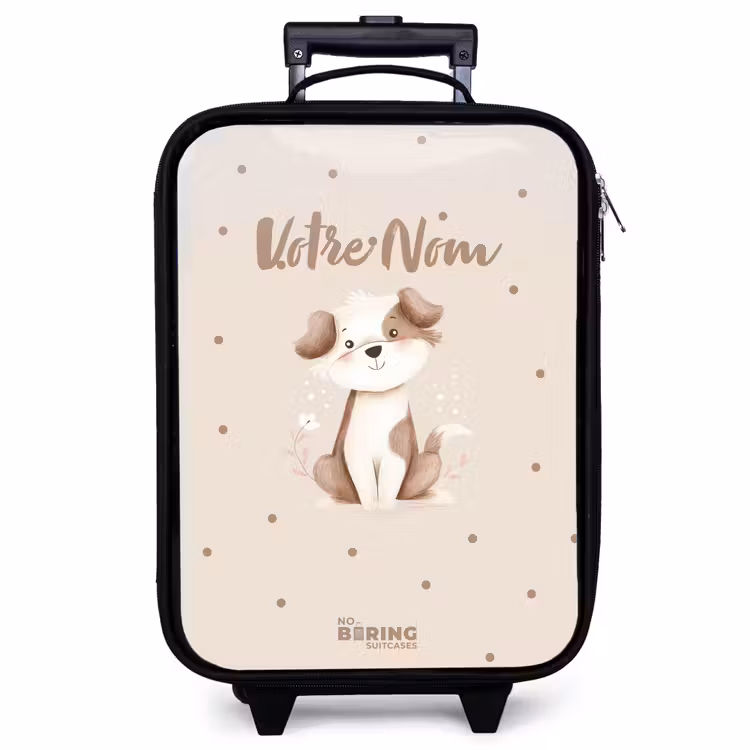Valise enfant - Noir - Chien entouré de points bruns — 1