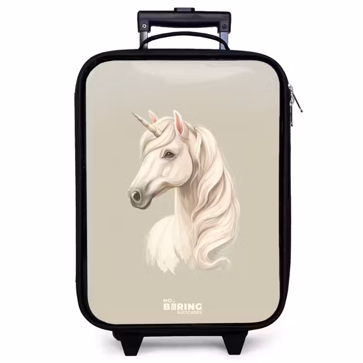 Valise enfant - Noir - Licorne en couleurs neutres — 1