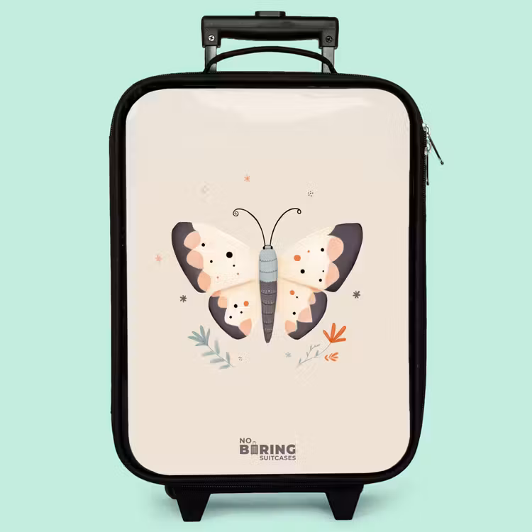 Valise enfant - Noir - Papillon aux couleurs neutres et pastel — 3