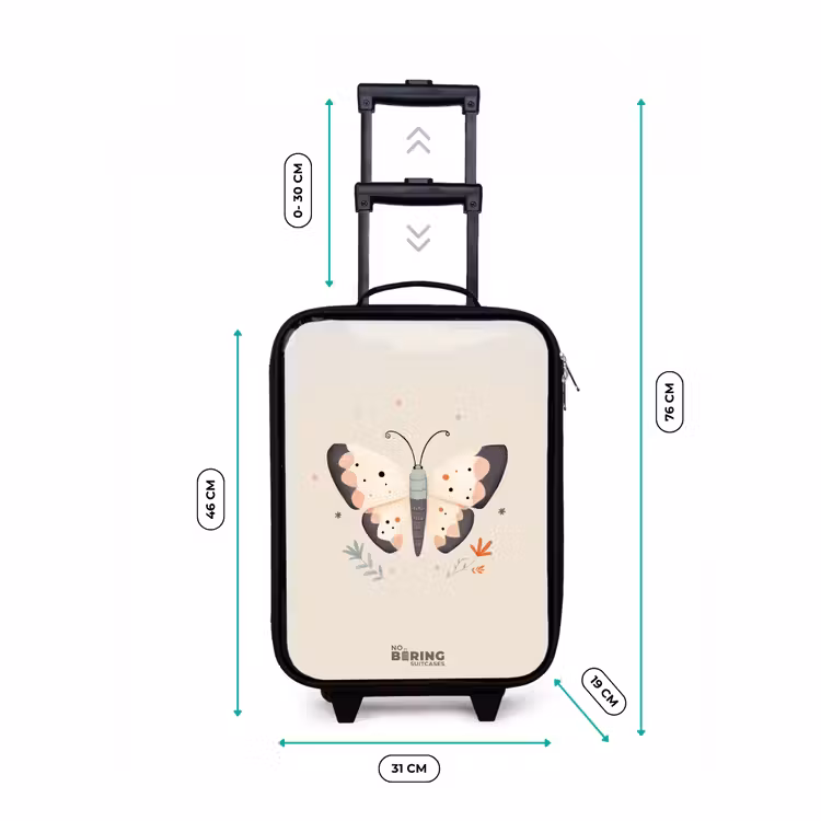 Valise enfant - Noir - Papillon aux couleurs neutres et pastel — 7