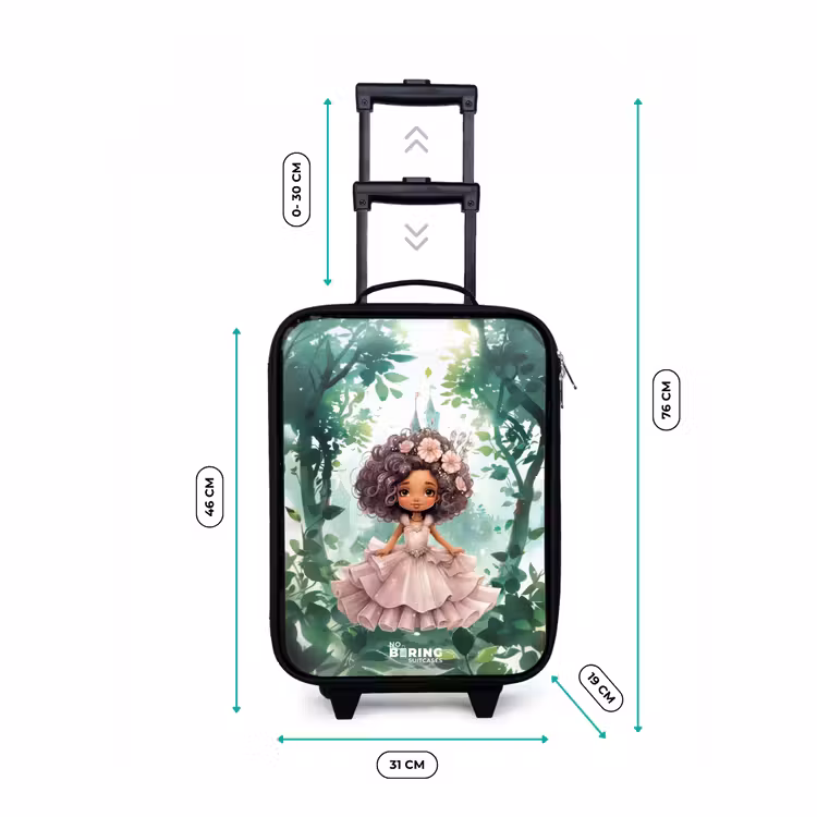 Valise enfant - Fille aux boucles sombres dans la forêt — 7