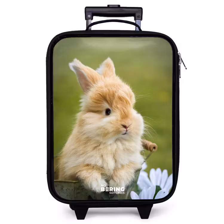 Valise enfant - Noir - Lapin dans un pot de fleurs — 1