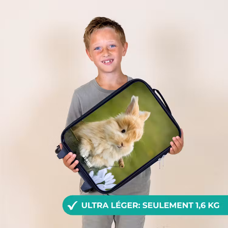 Valise enfant - Noir - Lapin dans un pot de fleurs — 2