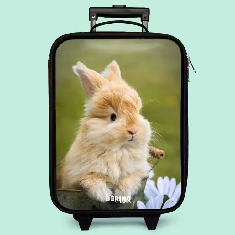 Valise enfant - Noir - Lapin dans un pot de fleurs — 3