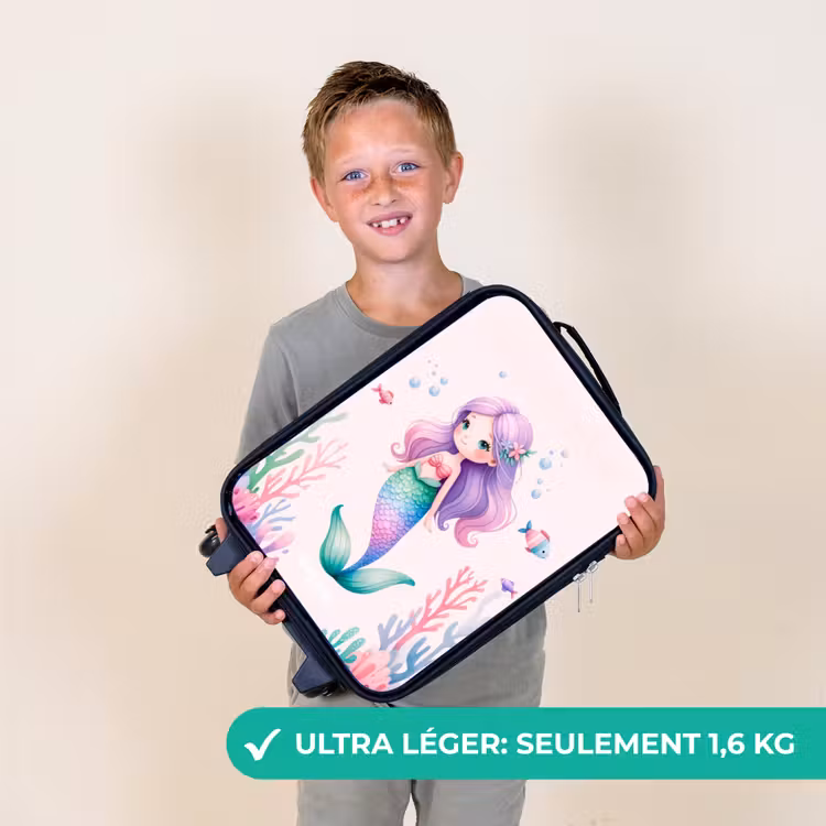 Valise enfant - Noir - Nageoires violettes — 2