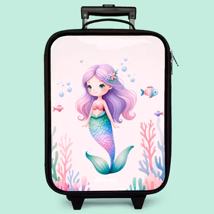 Valise enfant - Noir - Nageoires violettes — 3