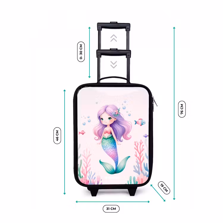 Valise enfant - Noir - Nageoires violettes — 7