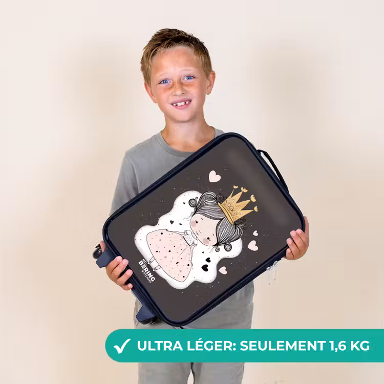 Valise enfant - Petite princesse sur fond noir — 2