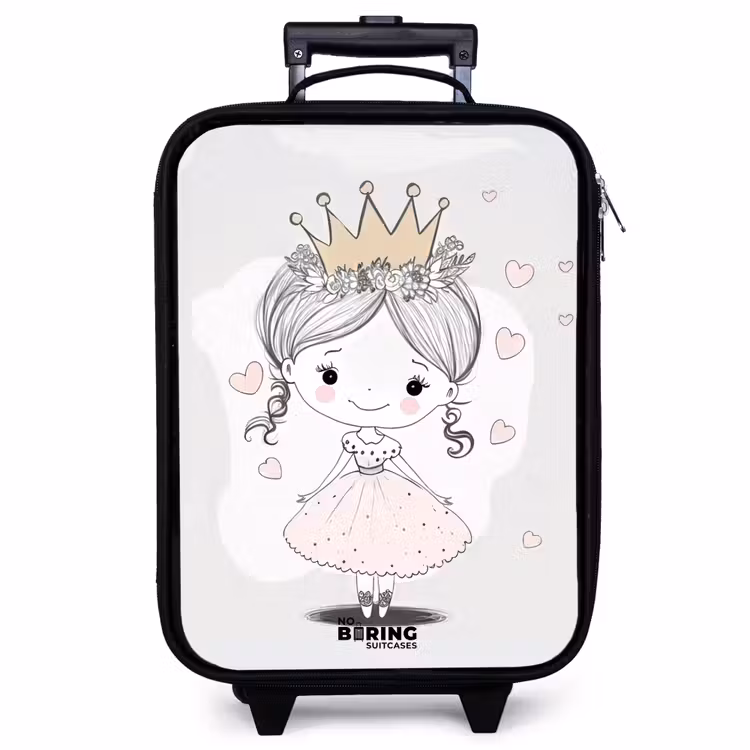 Valise enfant - Princesse avec couronne et cœurs roses — 1