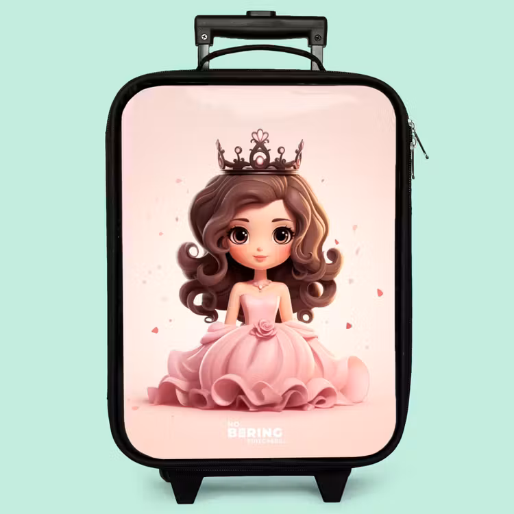 Valise enfant - Princesse en robe rose avec couronne — 3