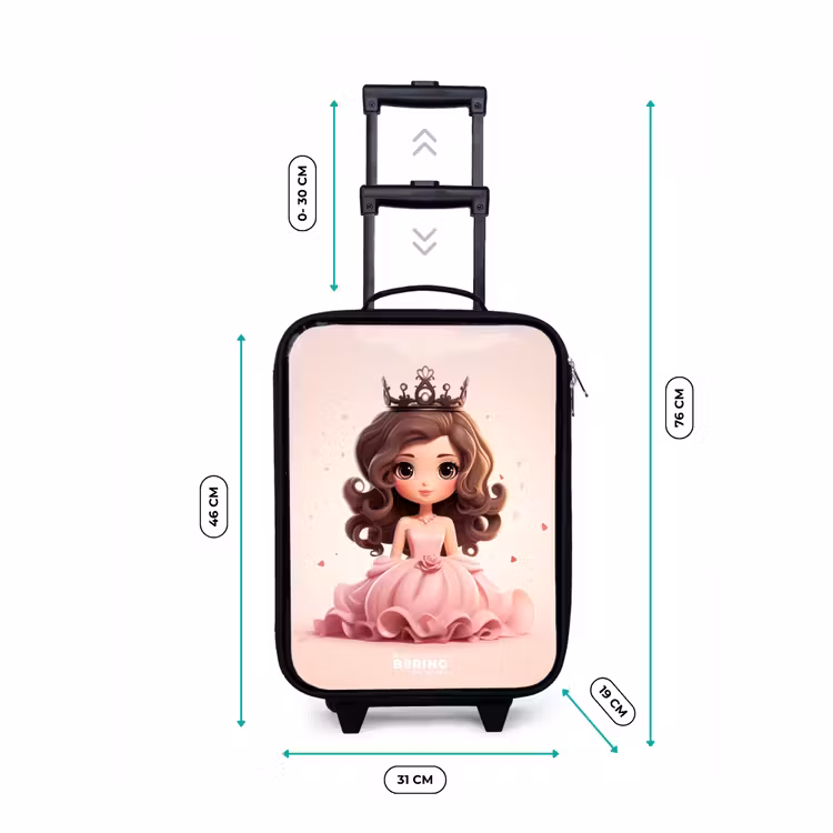 Valise enfant - Princesse en robe rose avec couronne — 7