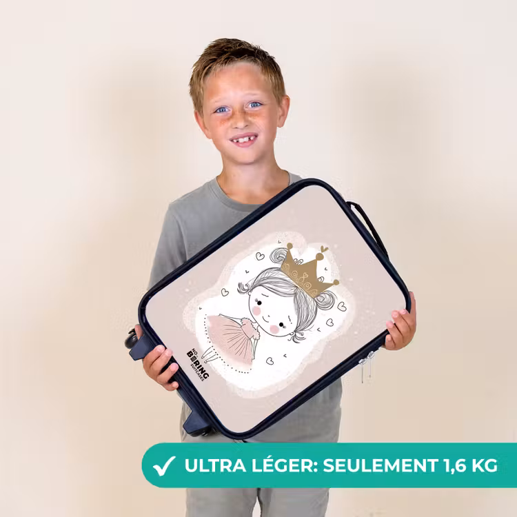Valise enfant - Princesse sur fond coloré avec des cœurs — 2
