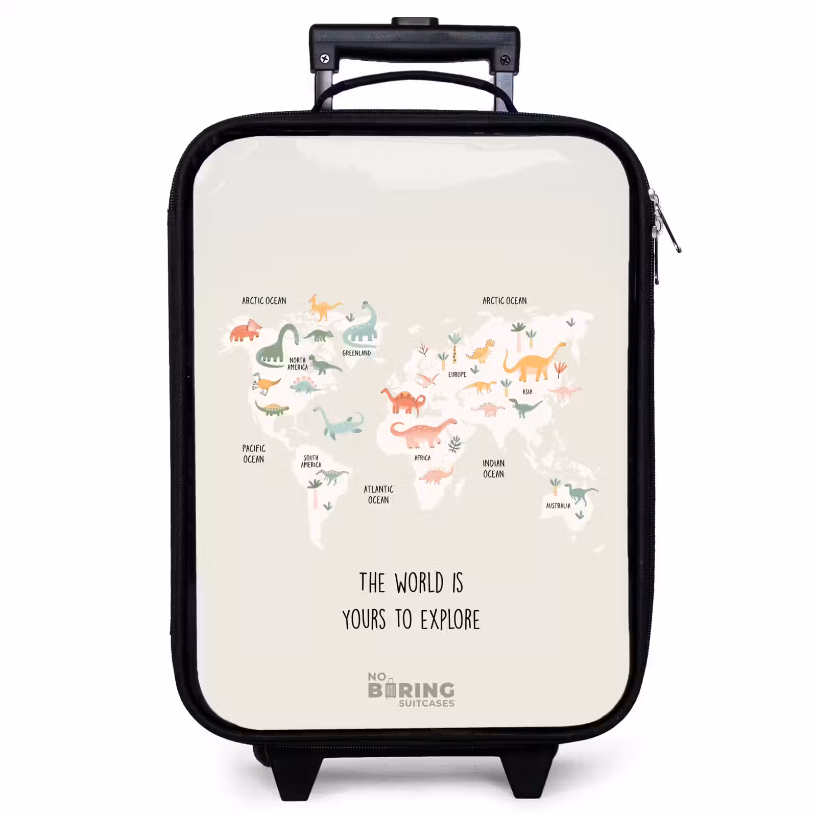 Valise enfant - Noir - Carte du monde des dinosaures — 1