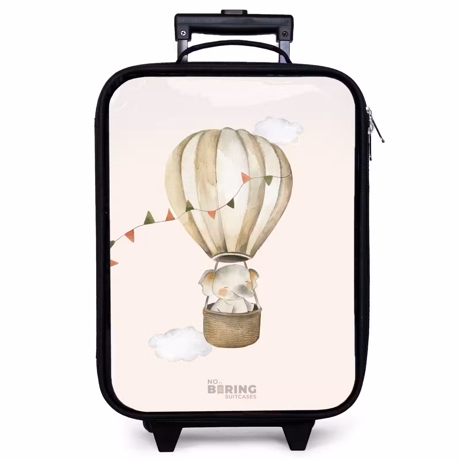 Valise enfant - Noir - Éléphant en montgolfière — 1