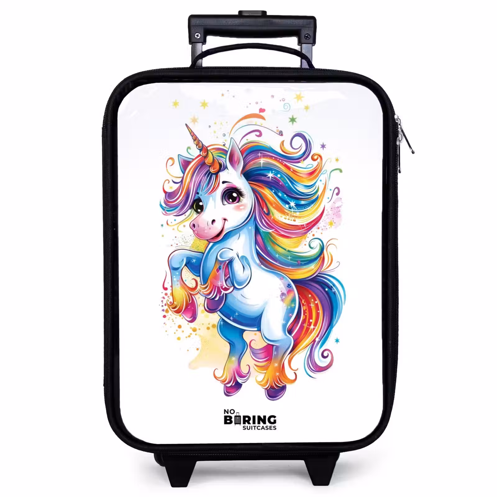 Valise enfant - Noir - Licorne à la crinière arc-en-ciel — 1