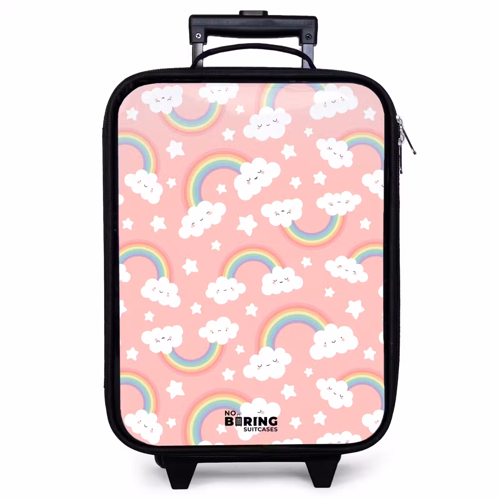 Valise enfant - Noir - Rose avec motif arc-en-ciel — 1