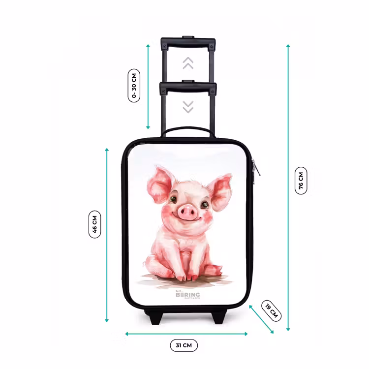 Valise enfant - Noir - Bébé cochon rose — 7