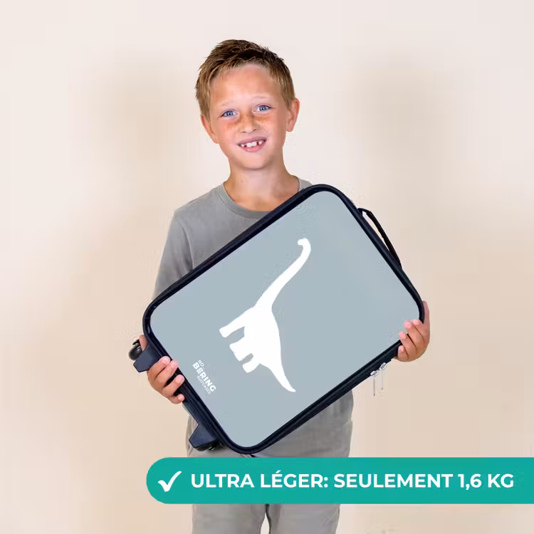 Valise enfant - Noir - Bleu avec dino Brachiosaurus — 2