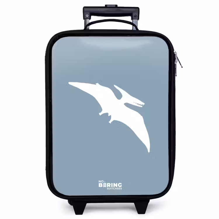 Valise enfant - Noir - Bleu avec dino Pteranodon — 1