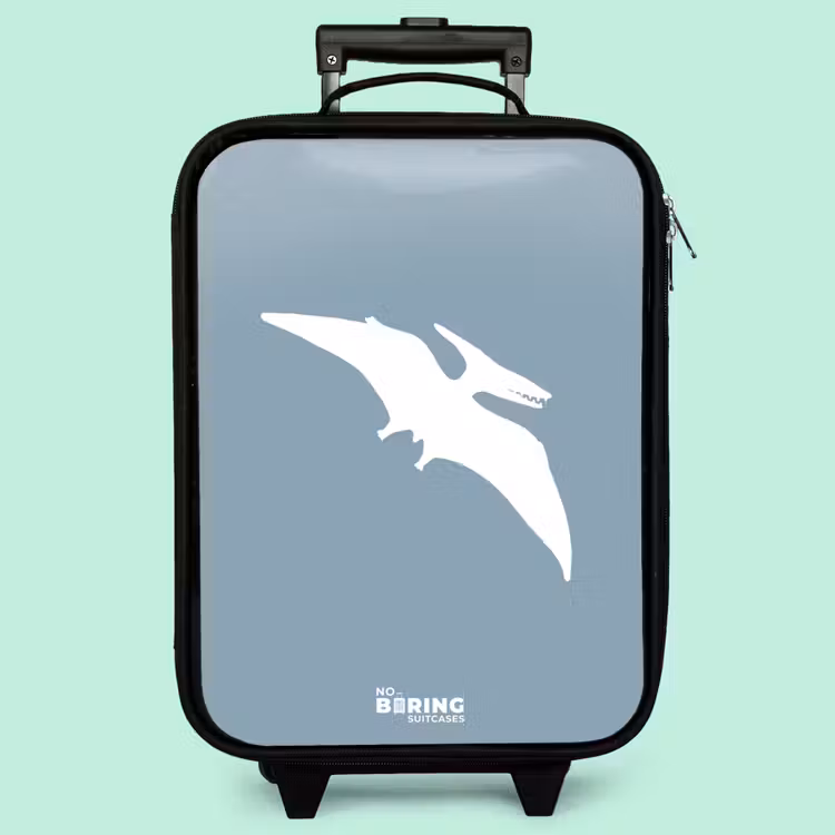 Valise enfant - Noir - Bleu avec dino Pteranodon — 3