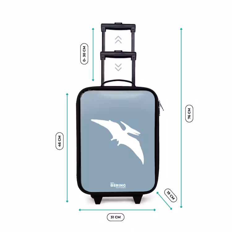 Valise enfant - Noir - Bleu avec dino Pteranodon — 7