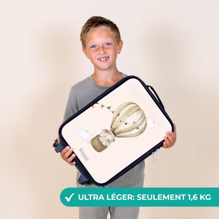 Valise enfant - Noir - Éléphant en montgolfière — 2