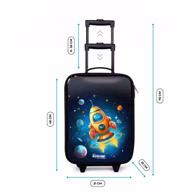 Valise enfant - Fusée orange dans le ciel étoilé — 4
