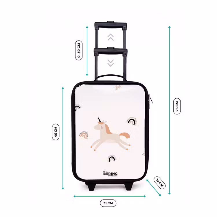 Valise enfant - Noir - Licorne à la crinière orange — 4