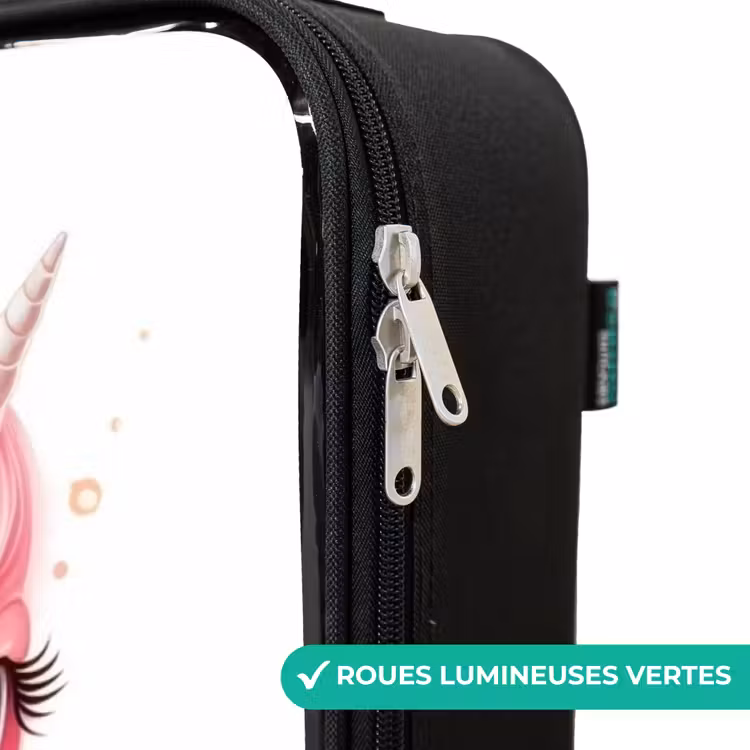 Valise enfant - Noir - Licorne à la crinière rose — 3