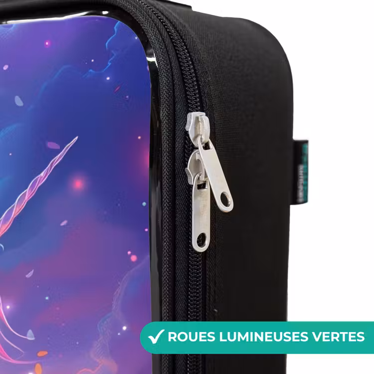 Valise enfant - Noir - Licorne violette dans un environnement magique — 6