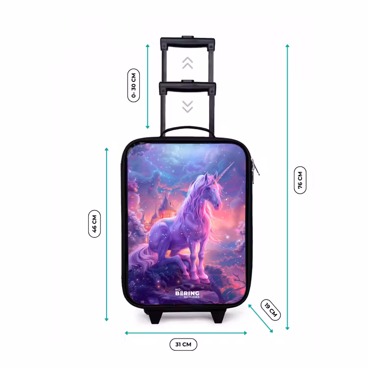 Valise enfant - Noir - Licorne violette dans un environnement magique — 7