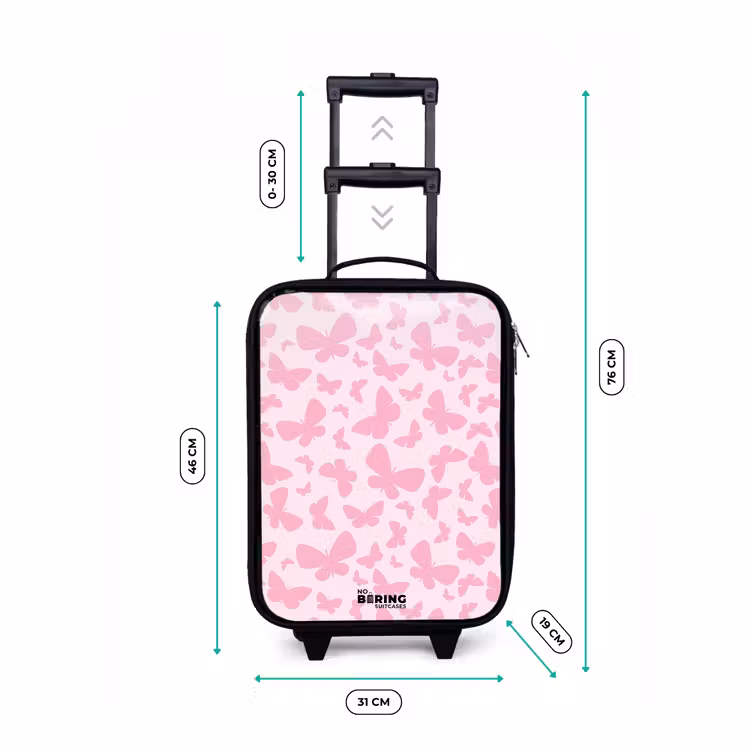 Valise enfant - Noir - Papillons roses — 7