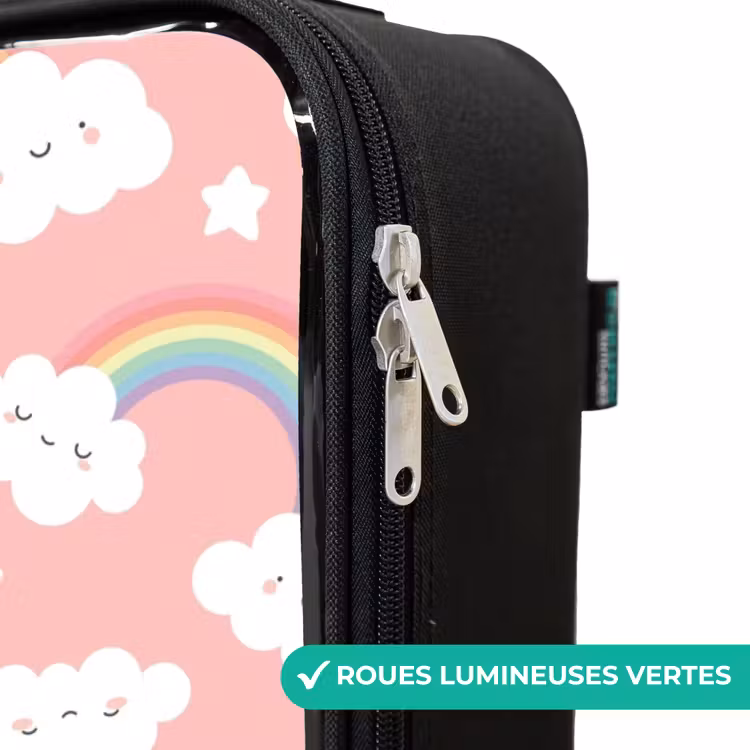Valise enfant - Noir - Rose avec motif arc-en-ciel — 6