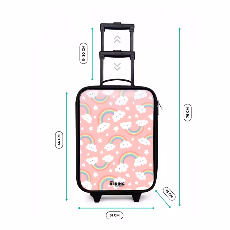 Valise enfant - Noir - Rose avec motif arc-en-ciel — 7