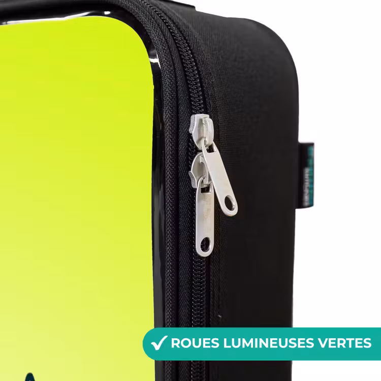 Valise enfant - Noir - Ananas heureux sur fond vert — 3