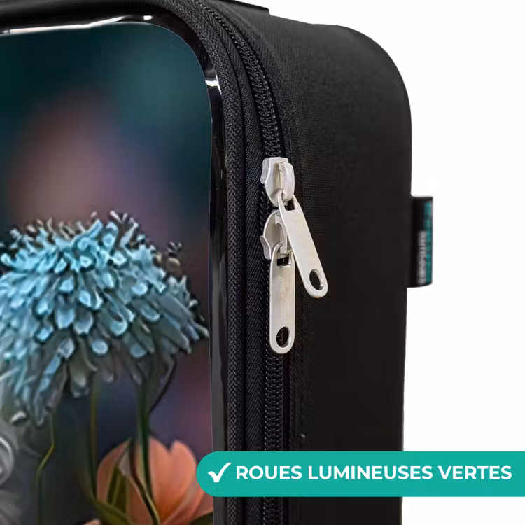 Valise enfant - Noir - Chaton parmi les fleurs — 3
