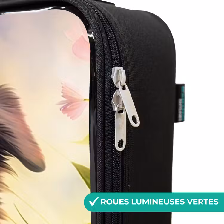 Valise enfant - Noir - Chien aux yeux bleus dans un champ — 3