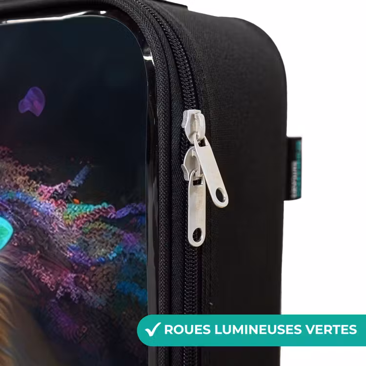 Valise enfant - Noir - Chien brun parmi les fleurs — 3