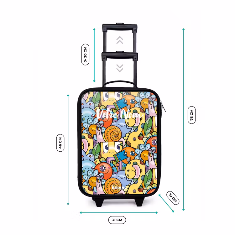 Valise enfant - Dessin animé de différentes créatures et visages — 7