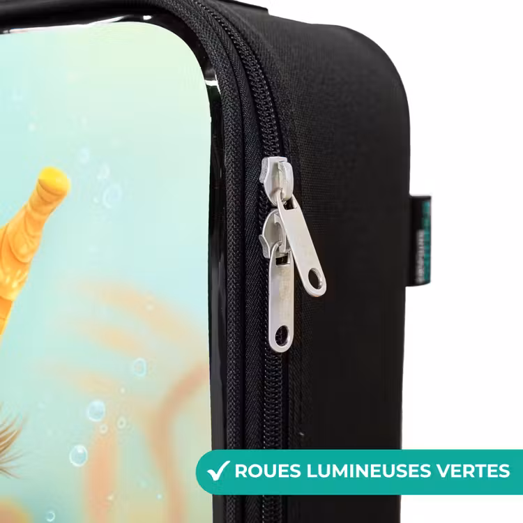 Valise enfant - Noir - Hippocampe orange dans l'eau — 6