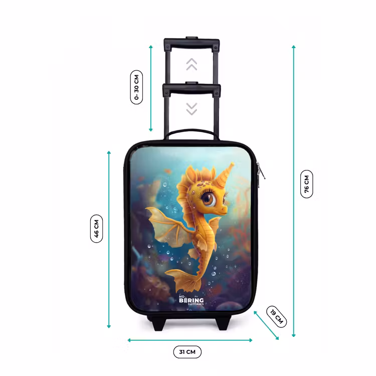 Valise enfant - Noir - Hippocampe orange dans l'eau — 7