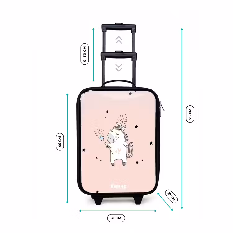 Valise enfant - Noir - Licorne signée avec baguette magique — 4