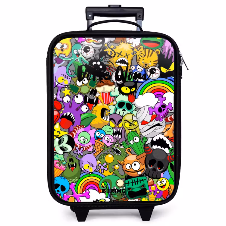 Valise enfant - Motif de monstre chaotique et coloré — 1