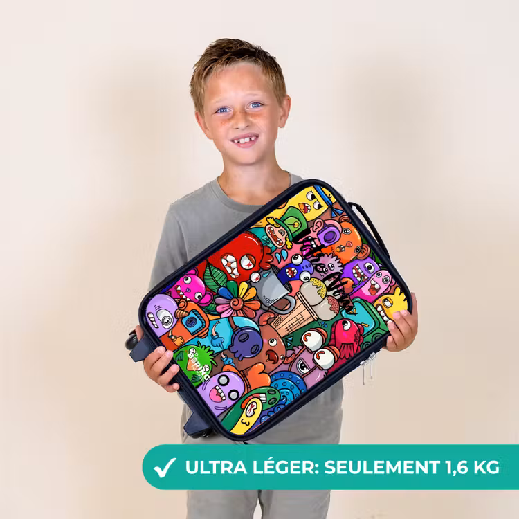 Valise enfant - Motif de monstres, de fleurs et de glaces — 2