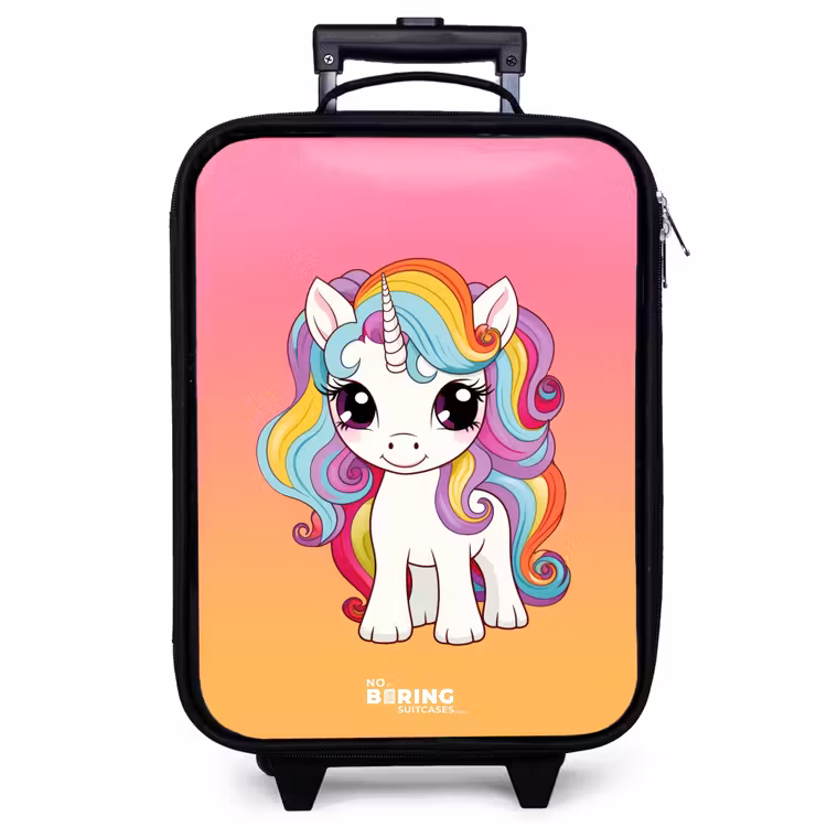 Valise enfant - Noir - Petite licorne aux couleurs de l'arc-en-ciel — 1