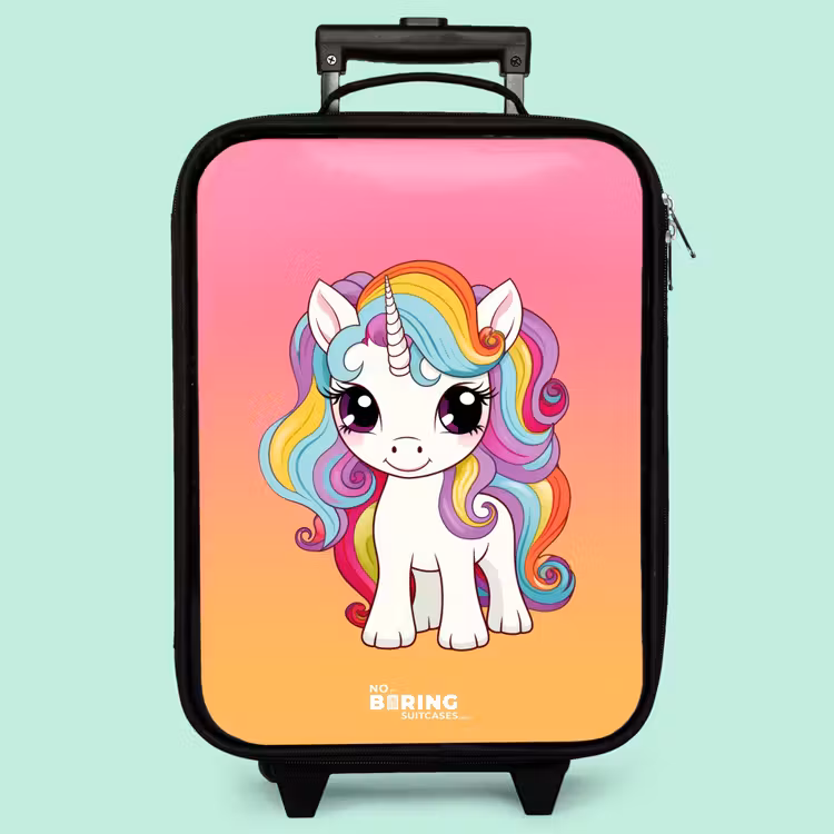Valise enfant - Noir - Petite licorne aux couleurs de l'arc-en-ciel — 3