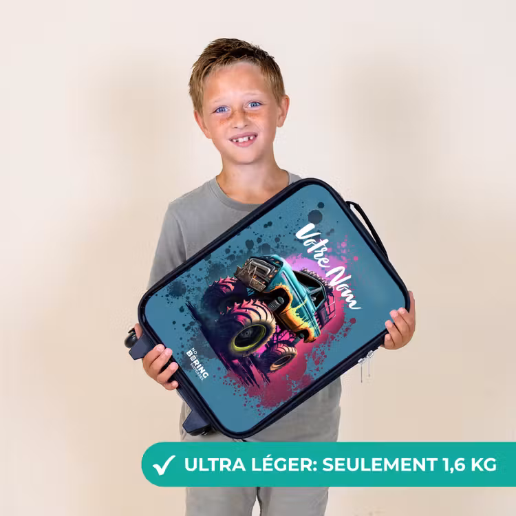 Valise enfant - Noir - Roues de monstre — 2